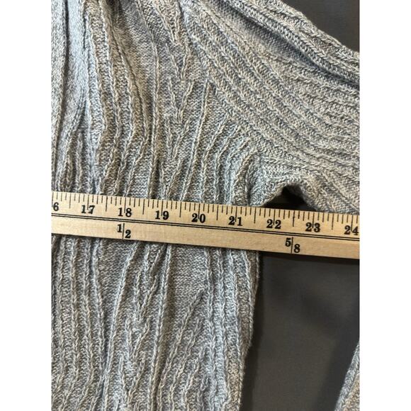 St. John’s Bay Petite Medium Women’s Gray Open Front Cottage Cardigan Sweater - Picture 8 of 10